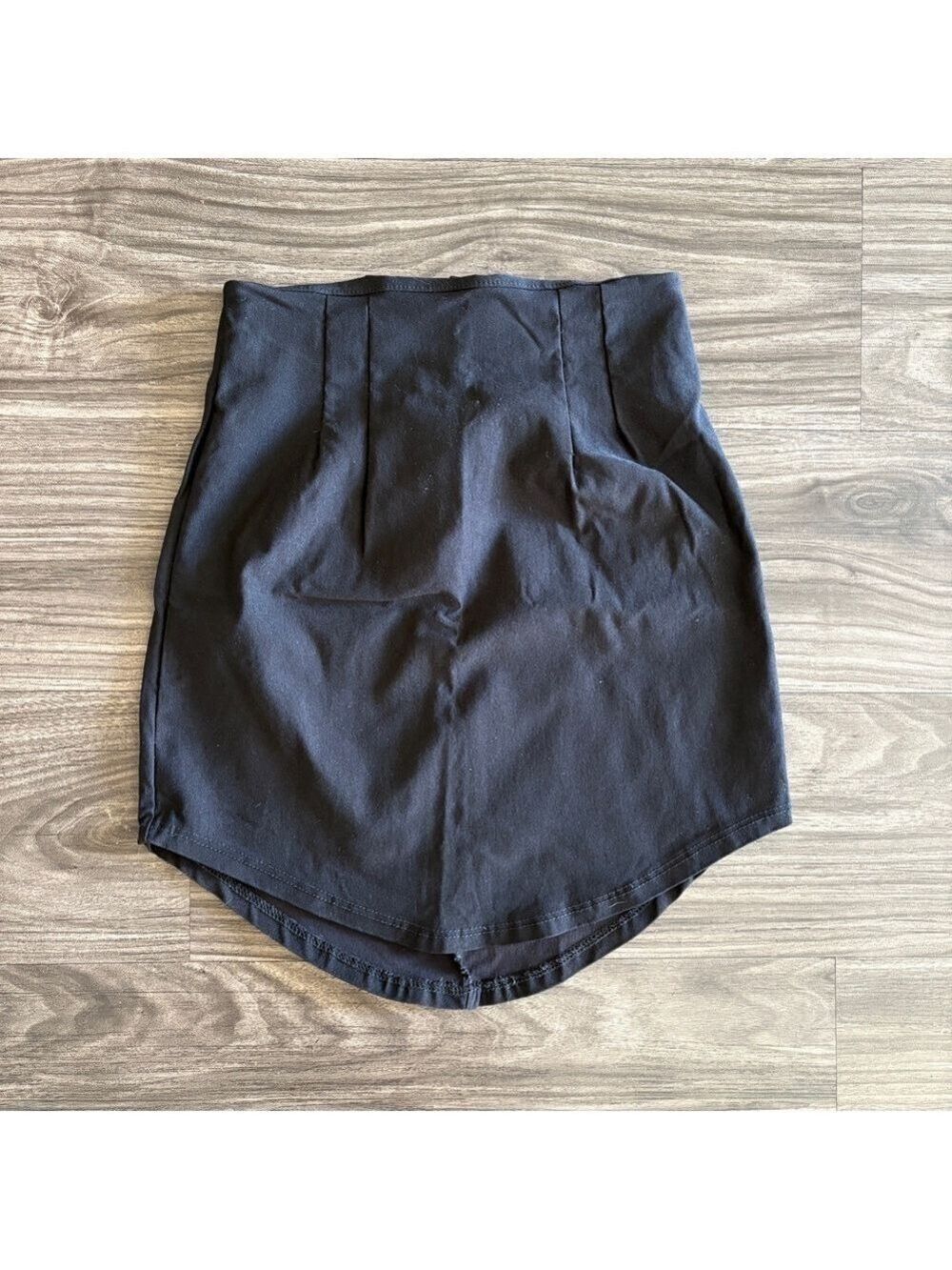 Windsor Womens High Waist Elegant Black Mini Skirt with Front Pleating